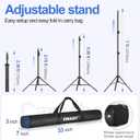EMART Backdrop Stand 10x7ft(WxH) Photo Studio Adjustable Background Stand Support kit with 2 Crossbars, 8 Clamps, 2 Sandbags and Carry Bag for Parties, Events Decoration, Wedding, Photography