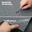 LITA Rubber Flooring Rolls Mats, Heavy Duty Diamond Plate Garage Floor Mat, PVC Water/Stain Outside Resistant Parking Rv Trailer Flooring 4FTx10FT
