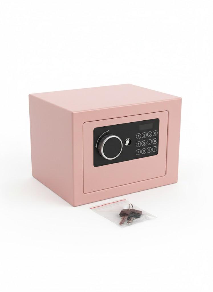 1.2 Cubic Feet Small Fire Safe Box for Home, Fireproof Lock Box, Security Money Safe with Digital Keypad, Spare Keys and Removable Shelf, Personal Home Safes for Money, Jewelry, ID Documents