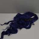 Blue Mixed Black Wigs for Women Long Wavy Blue Wig Natural Middle Part Synthetic Curly Hair Heat Resistant Fiber Hair Replacement Wigs for Daily Party (26'')