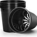 1/2/3/5 Gallon Pots for Plants, 5 Gallon Nursery Pots with Drainage Holes, Sturdy Plastic Large Nursery Pots, 5 Gallon Plant Pots for Seedlings, Succulents, Cuttings(5pack, 5gal), Black (5gallon-5ack)