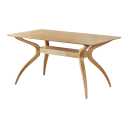 Christopher Knight Home Mid-Century Dining Table With Curved Spider Leg Base, Durable Rubberwood,  59" W x 35.5" D x 30.5" H, Elegance - Natural