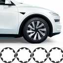 Tesla Model Y Juniper Rim Protector Fit 20" Helix 2.0 Wheels 2025-2026|Wheel Covers 20 inch|ABS Guard Hubcap Cover for Curb Rash Prevention| Model Y Juniper Accessories|Matte Black(Set of 4)