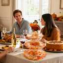 2 x 3 Tiers Thanksgiving Cupcake Stand Friendsgiving Decorations, Thanksgiving Day Turkey Maple Leaf Cardboard Cake Dessert Holder Tower Cookie Trays Decorations for Fall Decor Birthday Party Supplies