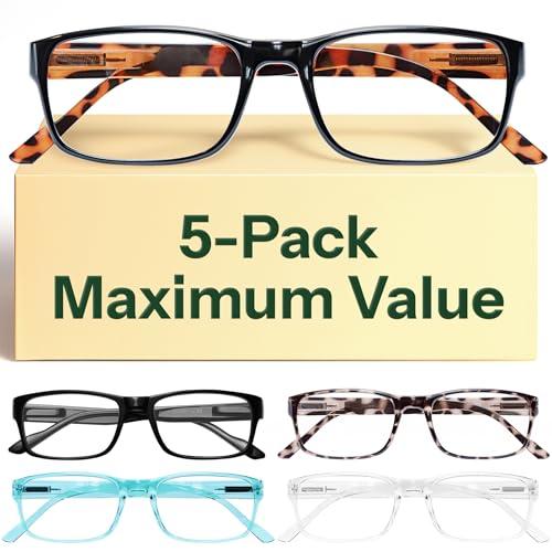 Gaoye 3.0 Professional Reading Glasses for All Day - Computer Readers with Blue Light Protection - A1-5 Pack Mix Color