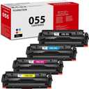 High-Yield 055 Toner Cartridges 4-Pack(BK/C/M/Y) Compatible MF743cdw Toner Replacement for Canon 055 Toner Cartridge Set for Color image CLASS MF741Cdw MF743Cdw MF745Cdw MF746Cdw LBP664Cdw Printer