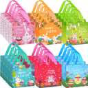 24 Pack Easter Gift Bags, Non-Woven Reusable Easter Bags with Handles - Bunny & Egg Cartoon Treat Bags for Easter Egg Hunt, Kids Easter Basket, Candy Goodie Bag, Easter Party Favors, 7.9x5.9x7.9 inch