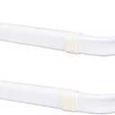 Heavy Duty Single Rod, Lock Seam Curtain Rod 28 to 48-Inch Adjustable Width, 2 1/2-Inch Projection, Hardware Included, White(Pack of 2)