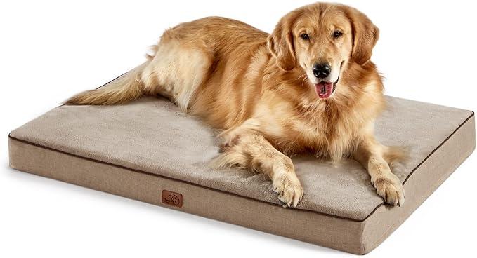 Bedsure Comfy Pet Memory Foam Crate Màt 41*29*3.5, White Khaki