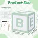 Novabright Wooden Baby Shower Box New Baby Crate Closet for Pregnancy New Parent Party Decorations with Letters Shower Gifts Basket Party Blocks Backdrop for Boys and Girls(Sage Green)
