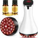 Lymphatic Drainage Massager Cellulite Massage Tool Electric Body Sculpting Machine Red Light with Heat Vibration Body Contouring Tools Handheld Body Massager for Legs Thighs Arms Belly Stomach (White)