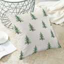 CXMEIFLY Christmas Pillow Covers 18x18 Inch Set of 2 Sage Green Christmas Tree Decor Throw Pillows Winter Xmas Holiday Farmhouse Outdoor Cushion Cases for Couch Bed Decorations