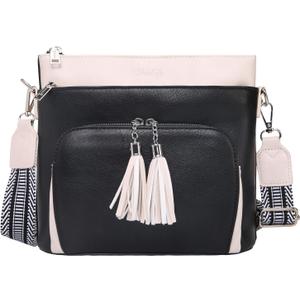 Crossbody Purse for Women, Soft Leather Shoulder Handbag Medium Size Bag with Adjustable Strap