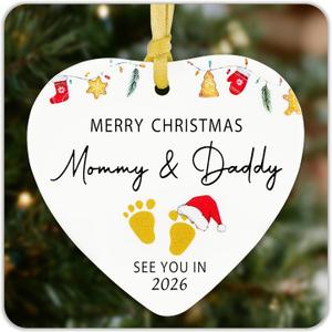Pregnancy Gifts for Expecting Mom, Pregnant Christmas Ornament Gender Reveal Decorations Baby as New Mom Dad Gifts,Baby Shower Decoration Pregnancy Announcement for Husband as 1st Parents Gift