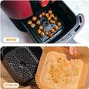 Air Fryer Liners Disposable, 250Pcs Non-stick, 8 Oil-proof Parchment Paper Air Fryer Liners, Wood Pulp, Food Grade for Air Fryer, Frying Pan, Oven, Microwave and Steamer - (Square)