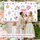 2 x One Silly Goose Birthday Backdrop Banner Decor Girl, 3 x 5Ft Silly Goose Pink Bow First Birthday Decorations for Girl Photo Props