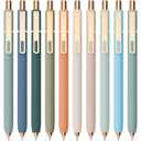 Linbsunne Gel Pens Black Ink Pens for Office 0.5mm Fine Point Pen Smooth Writing Retractable (Metal gold clip-18 pcs)