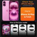TAURI for iPhone 16 Plus Case, Compatible with MagSafe [Not-Yellowing] with Screen Protectors, Military-Grade Protection, Slim Magnetic Case for 16 Plus 6.7", Pink
