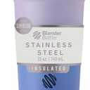 BlenderBottle Sport Sleek Insulated Stainless Steel Shaker Bottle with Wire Whisk, 25-Ounce, Lavender Ombre – Protein Shakes & Hydration for Athletes & Fitness Enthusiasts, Easy Mixing, Slim Easy to Hold, Keeps Drinks Cold, Lockable Lid