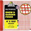 4' x 100' Orange Temporary Fencing, Mesh Snow Fence, Plastic, Safety Garden Netting, Above Ground Barrier, for Deer, Kids, Swimming Pool, Silt, Lawn, Rabbits, Poultry, Dogs