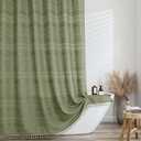 OVZME Extra Long Boho Shower Curtain 84 Inch Long, Modern Farmhouse Heavy Duty Linen Textured Soft Fabric, Rustic Country Cloth Shower Curtain with Tassel for Bathroom Hotel, 72Wx84L, Sage Green