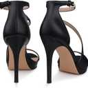 CELLENZ Stiletto Women High Heels: 4.3 Inch Comfortable Heels Prom Party Wedding, Peep Toe Platform Heels, Black White Silver Gold Strappy Heel Sandals (Black) 7.5