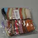 Women's 5 Pairs Vintage Style Winter Knitting Warm Wool Crew Socks, A-Wave, Free Size Multi Color