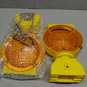 2 Pcs Solar Flashing Traffic Lights Solar Warning Lights Industrial Warning Traffic Safety Barricade Signal Flashing 2 Sided Visibility LED (Amber)