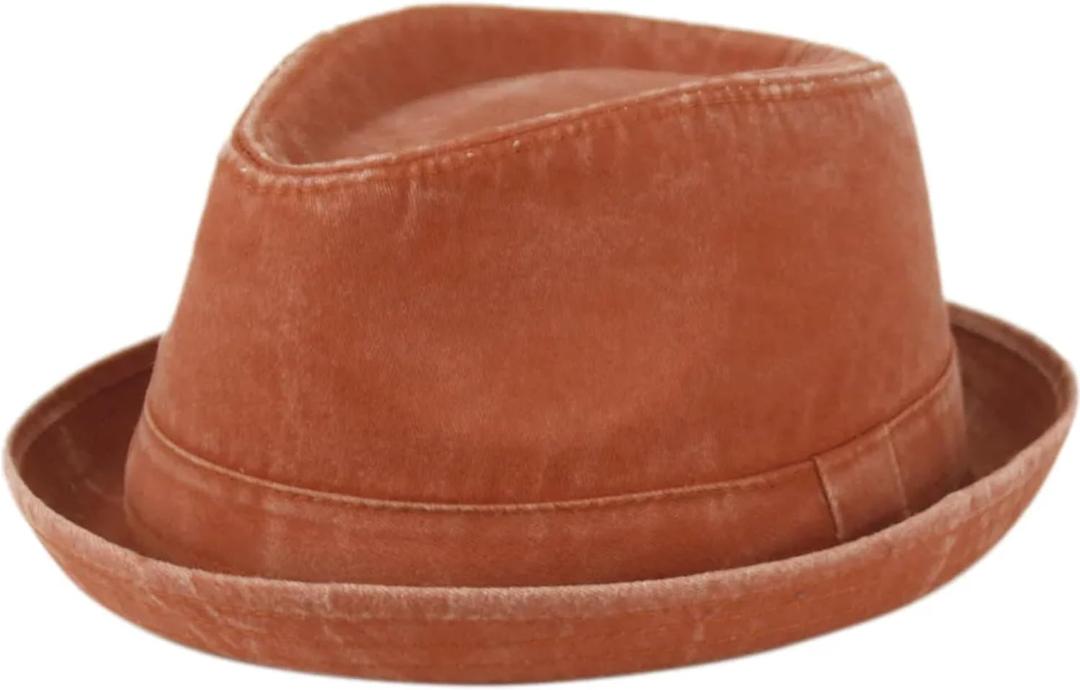 Men's Casual Vintage Style Washed Cotton Fedora Hat (US, Alpha, Large, X-Large, Rust)