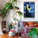 CAXIYSH Starry Night Black Cat Canvas Wall Art Cute Funny Cat Poster Famous Impressionist Oil Paintings Abstract Farmhouse Gallery Aesthetic Room Wall Decor 16X24 inch Unframed