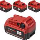Upgraded 4/pk Replacement for Milwaukee M-18 Battery 6500mAh Replacement for Milwaukee 48-11-1820 48-11-1840 48-11-1850 48-11-1828 48-11-1862 48-11-1852 48-59-1812 48-59-1802 (6.5Ah-4Pcs, Red)