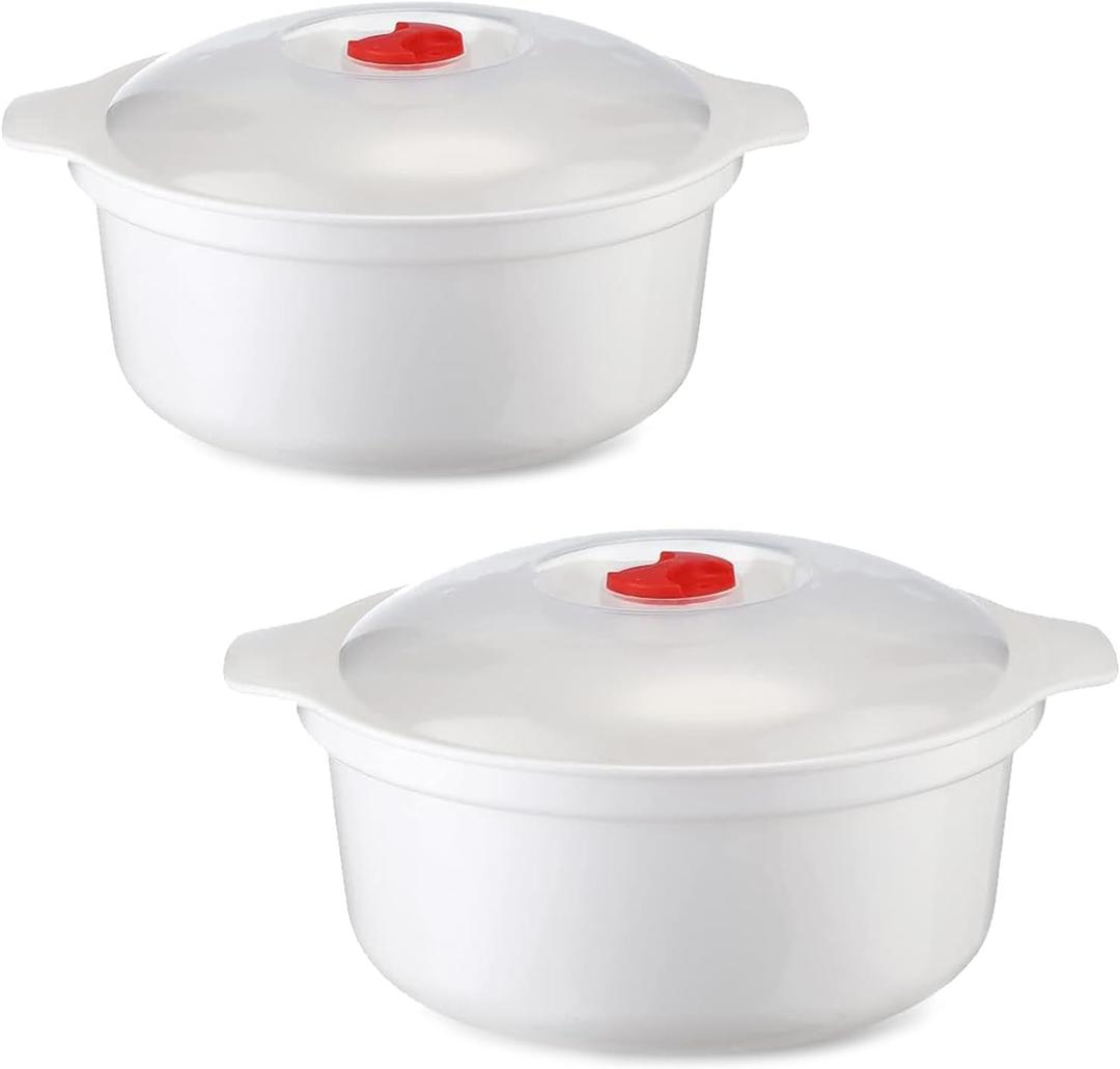 Microwave Ramen Bowl, Microwavable Bowls With Lids, Microwave Steamer with Handls, Bpa Free, Dishwasher Safe, Microwave Cookware for Kitchenware and College Dorms2pcs M+L