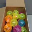 Charniol 60 Pack Light up Spike Rubber Ball LED Spiky Ball Strobe Flashing Sensory Toy Bouncy Flash Stress Toy for Adults, Teens, 2.17 Inch