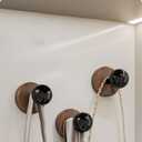 Adhesive Wooden Wall Hooks,4-Pack Farmhouse Decorative Natural Dark Walnut Wall Mounted Hooks for Towel,Keys,Hats,Coats,Robe, Bags& More - Durable & Stylish Home Decor for Entryway, Bathroom, Bedroom