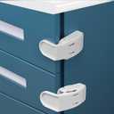 4 Pack Drawer Locks Baby Proofing, Maveek Child Proof Cabinet Locks For 0-12 Month Baby Safety Botton Lock For Drawers Side Furniture Latches Corner Edges (White)