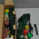 2 Pack Solar Mini Christmas Tree Decorations Lights, 30 Inch 8 Flashing Modes Waterproof Xmas Decor, 60 LED Lights with Ornaments 6 Lighted Gift Boxes for Porch Pathway Yard Garden (Multicolor)