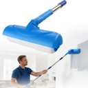 Ceiling Paint Roller No Drip Kit, 6FT Ceiling Paint Roller with Shield & Adjustable Head Extension Pole Included, No-Drip Splatter-Free Brush for Painting Ceilings Wall