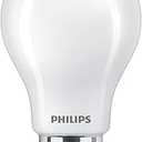 PHILIPS LED 60W A19 8-Pack Basic Soft White (1600K) 800 Lumen (9-10W = 60W) Frosted Flicker-Free Light Bulbs