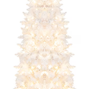 7-ft Pre-lit Pencil White Artificial Christmas Tree with White LED Lights
