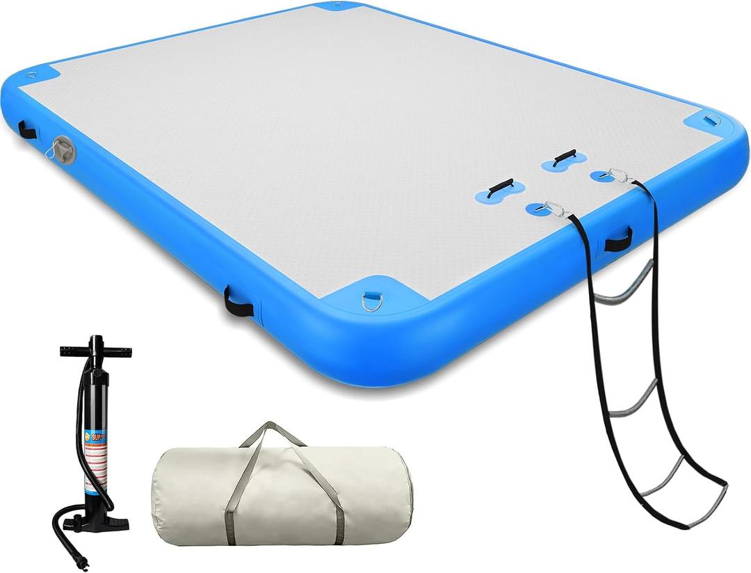 GZKYYLEGS Inflatable Floating Dock Series, 10 ft x 6 ft Platform Raft