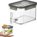 Small Drink Dispenser With Spigots, 84 Oz Plastic Fridge Beverage Dispensers Jug, 0.66 1/ 2 Gallon 2.5L Ice Tea Milk Lemonade Container, Half Gallon Water Pitcher for Refrigerator (grey)