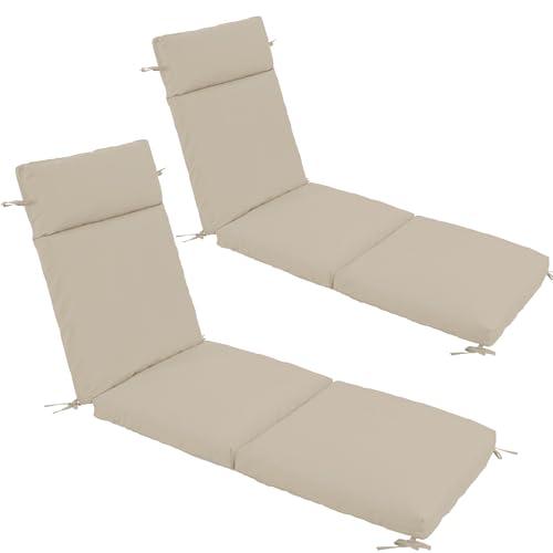 Amazon.com : Chaise Lounge Cushion 80x26x3 Inch ?Set of 2 Outdoor Lounge Chair Cushions, Lounger Pad Replacement with Fade-Resistant, Removable & Machine-Washable Covers, Ideal for Patio Chaise Chairs, Cream : Patio, Lawn & Garden