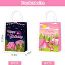 16pcs Pink Camping Paper Gift Bags Camping Girl Camping Birthday Treat Bags with Handles Forest Bear Candy Goodie Bags for Baby Shower Party Supplies