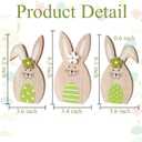 Easter Bunny Decorations 3 Pcs Wooden Rabbits Spring Decorations for Home, Easter Decor Topiary Bunny Ornament Tiered Tray Wood Bunnies Table Decor for Farmhouse Party Office Mantle Centerpieces