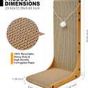 Value 2-Pack 23.6 Inch L-Shaped Cardboard Cat Scratcher, Dual Use (Vert/Horiz) Scratch Pad with Toy Balls, Wall-Mountable Furniture Protector Cat Scratchers for Indoor Cats, Couch & Wall