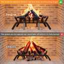Jusgym Fireplace Grate 24 Inch with 8 Support Legs, Solid Steel Heavy Duty Fireplace Log Holder with Fire Log Tongs & Fire Poker, Fireplace Log Grate for Indoor Fireplace and Outdoor In-ground Firepit
