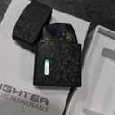 Smart Butane Torch LighterWindproof Direct Flame Lighter 4 Ignition Methods Visible Butane and Adjustable Flame Perfect for Outdoor Camping Party(Black)