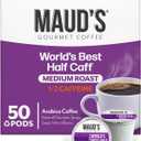 Maud's Half Caff Coffee Pods, 50ct, Medium Roast Coffee in Recyclable Single Serve Pods  100% Arabica Coffee, Compatible with Keurig K Cups Maker