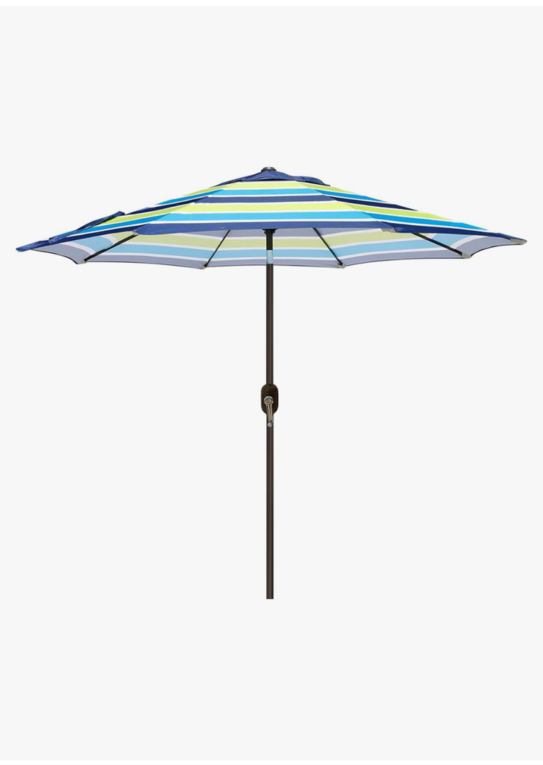 Blissun 9' Outdoor Patio Umbrella, Outdoor Table Umbrella, Yard Umbrella, Market Umbrella with 8 Sturdy Ribs, Push Button Tilt and Crank
