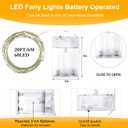 4 Pack LED Fairy Lights Battery Operated 20FT 60 LEDs Silver Wire String Lights Twinkle Lights Starry Fairy Lights for Bedroom Christmas Wedding Party Indoor Outdoor Decorations, Warm White